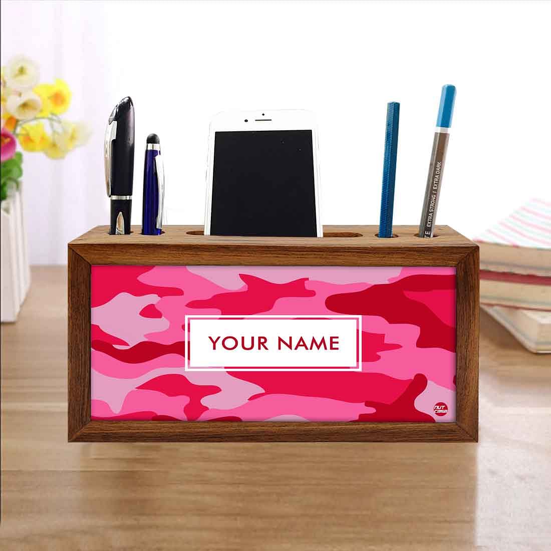 Custom Wooden desk drawer organizer - Pink Camo - Image 4