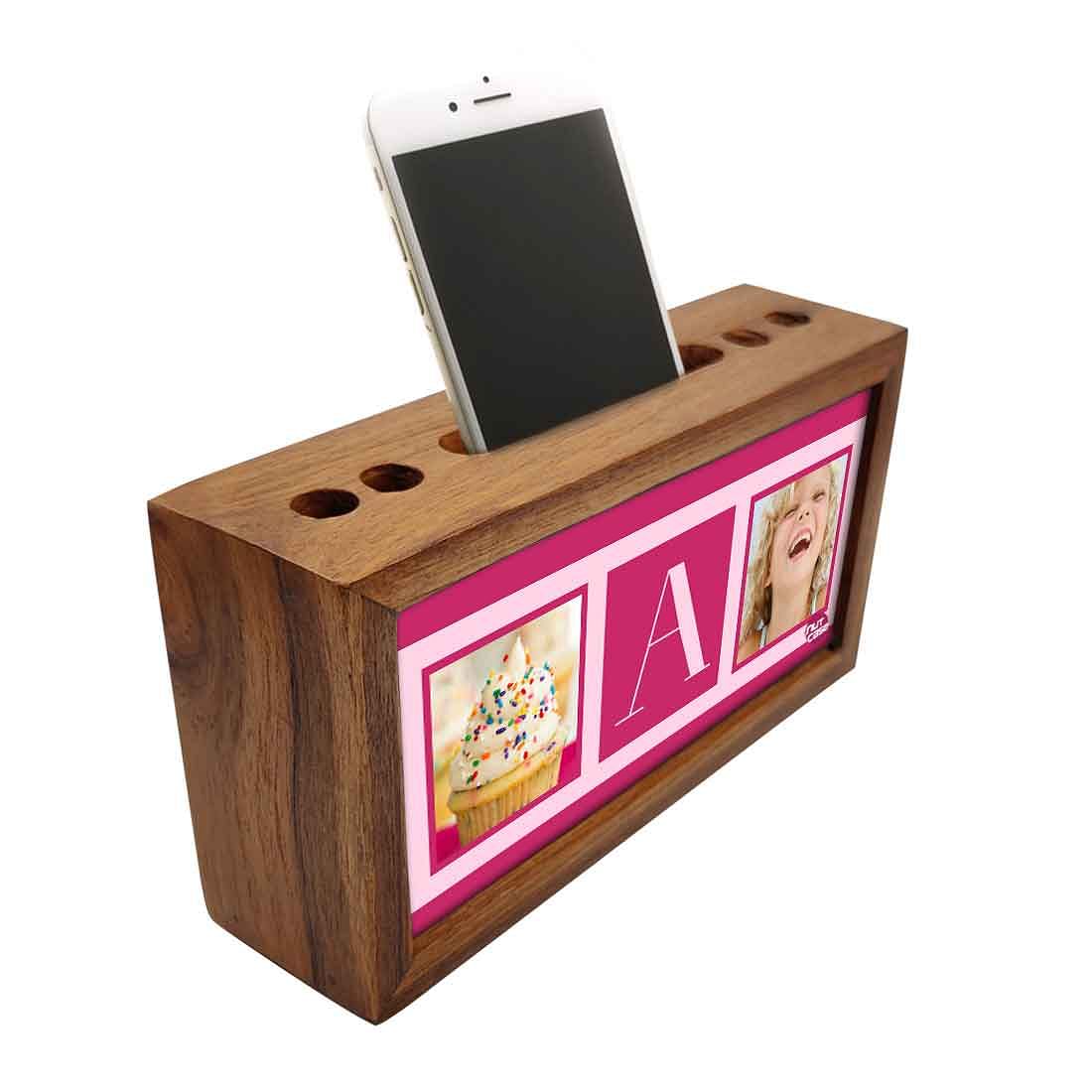 Customized Wooden Desk Organizer - Cup Cake Pink - Image 2