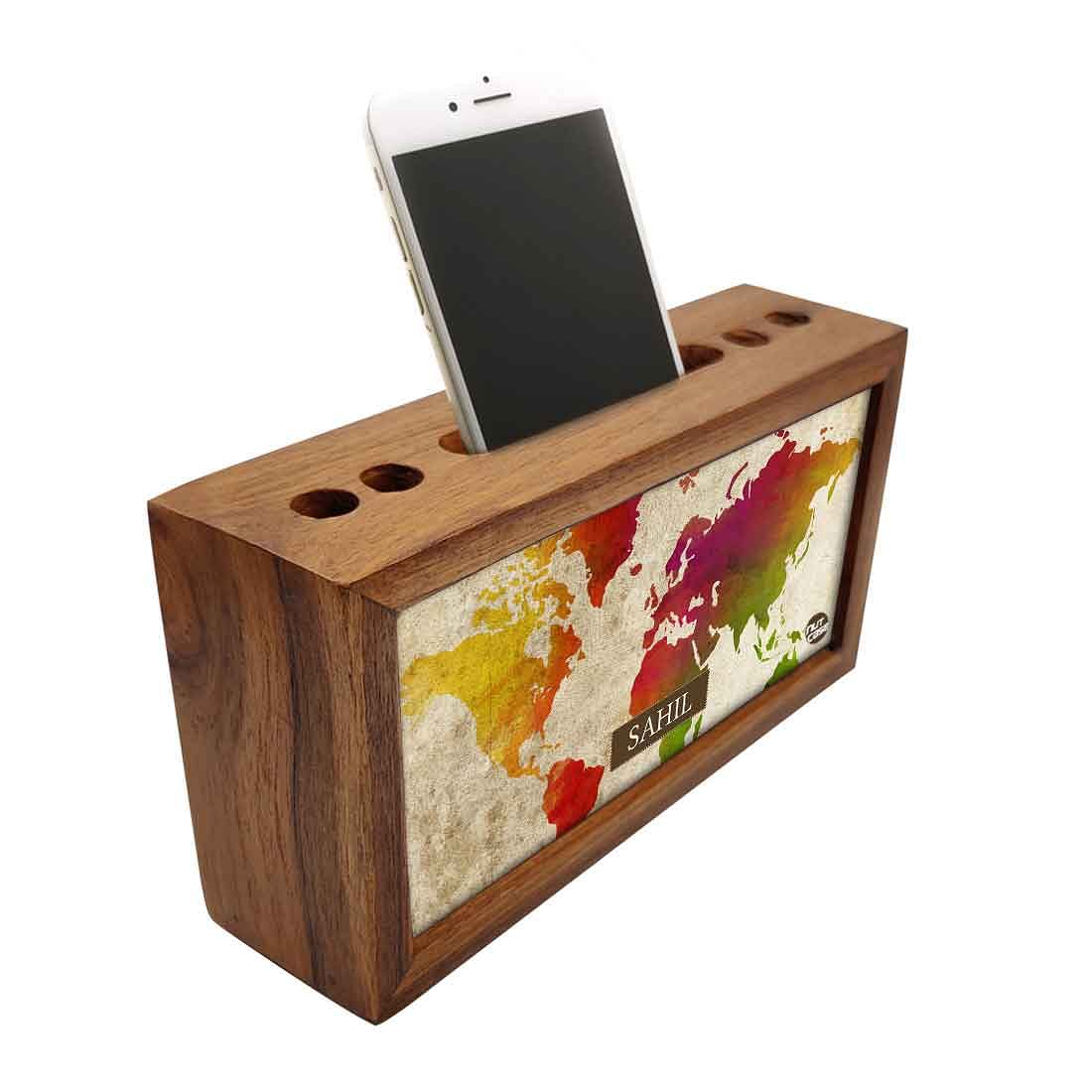 Custom Wooden desktop organizer - Watercolor Name - Image 2