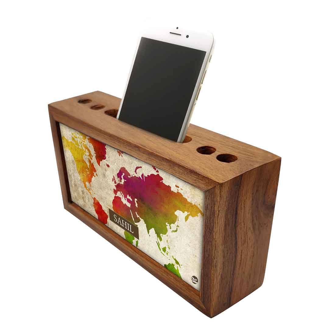 Custom Wooden desktop organizer - Watercolor Name - Image 3