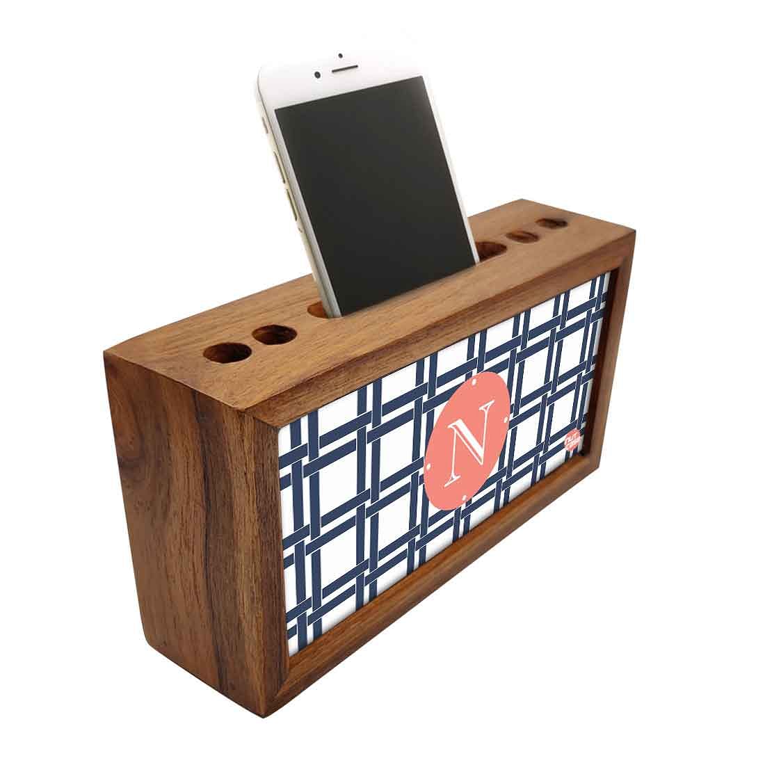 Customized Wooden desk caddy - Checkbox Blue - Image 2