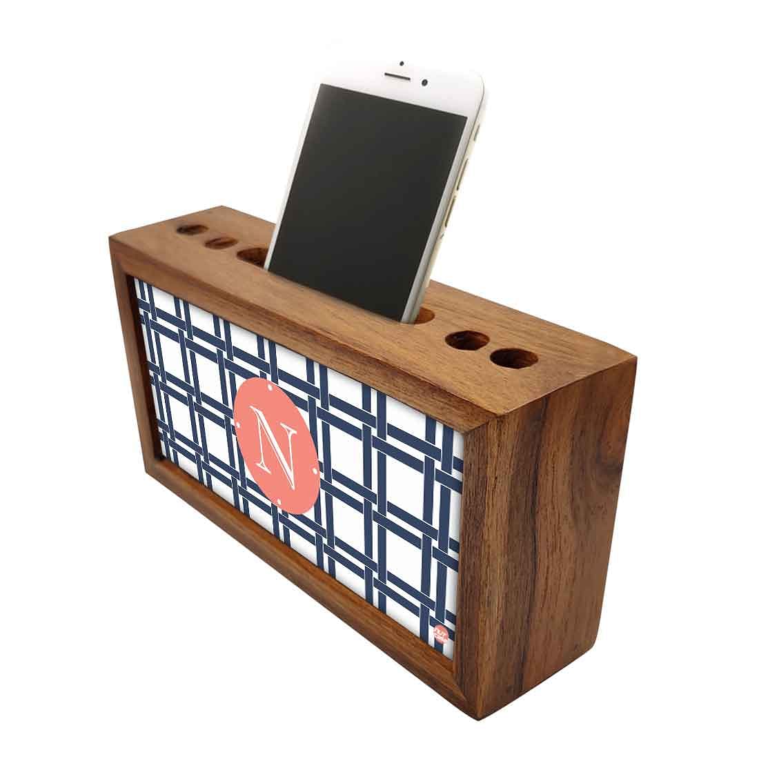 Customized Wooden desk caddy - Checkbox Blue - Image 3