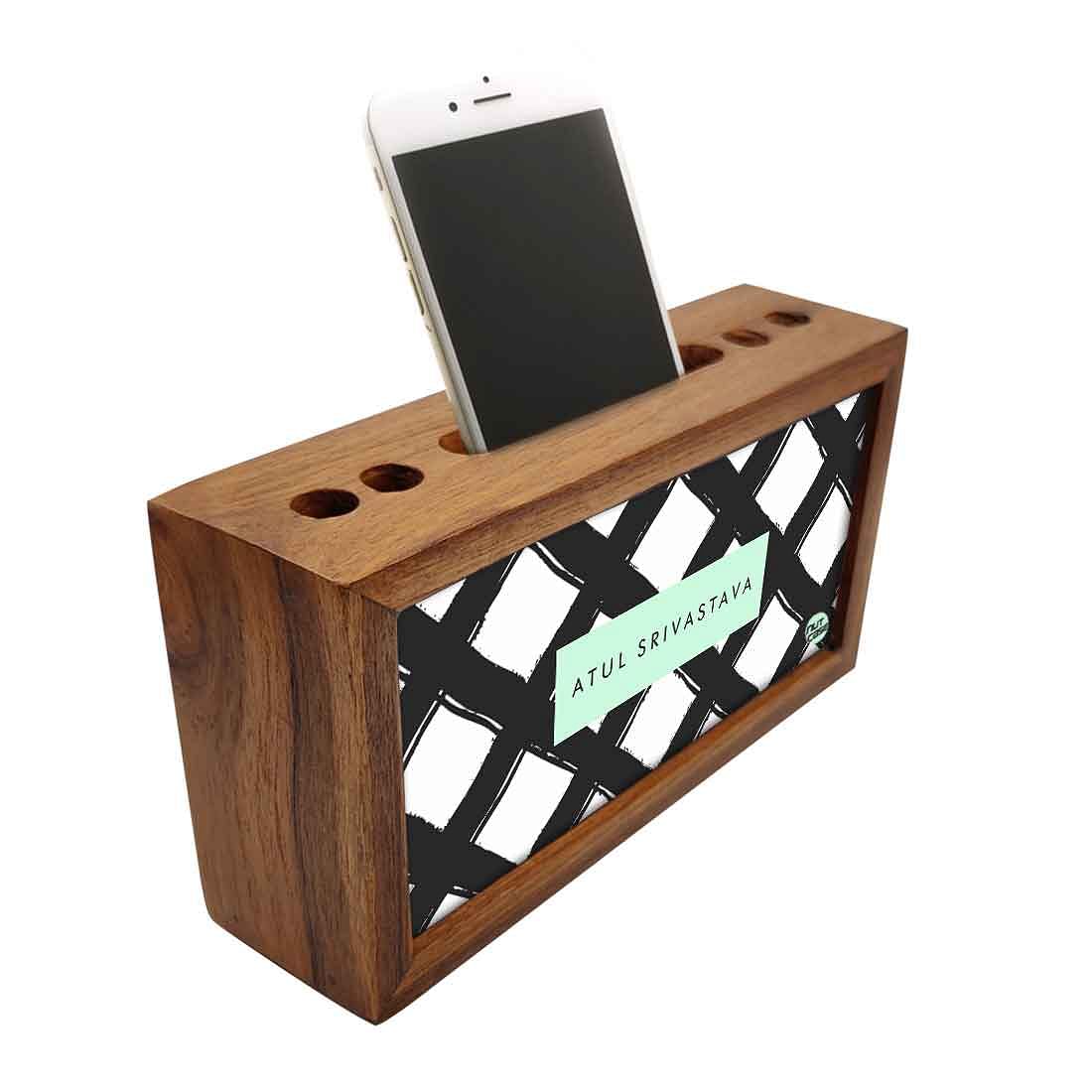 Personalized Small Wooden drawers for desk - Diamond Pattern - Image 2