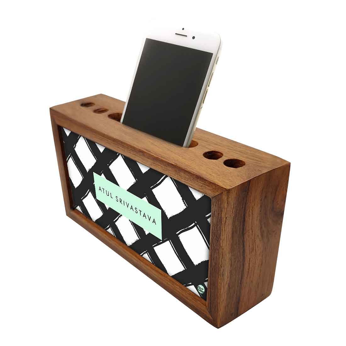 Personalized Small Wooden drawers for desk - Diamond Pattern - Image 3