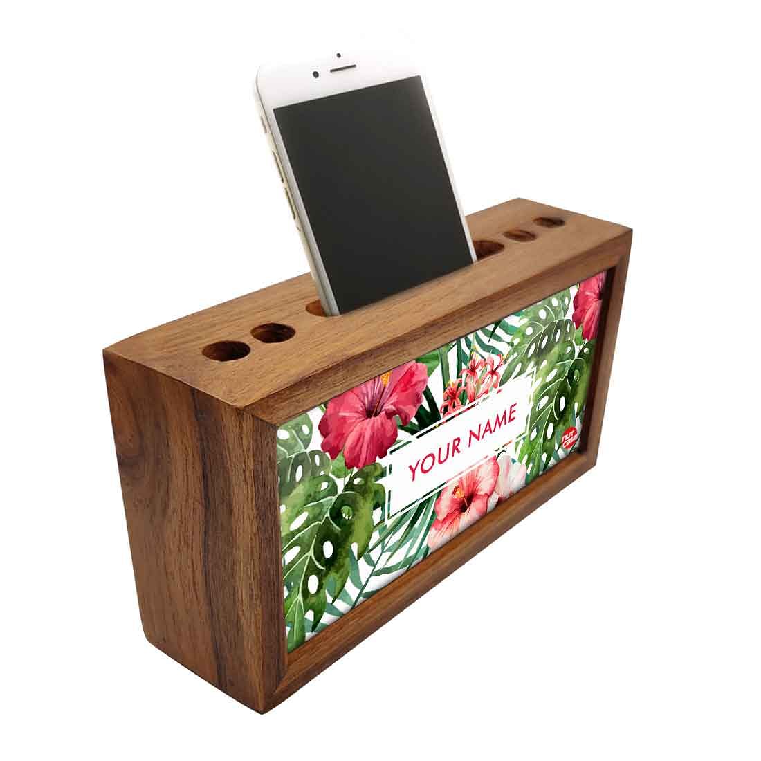 Custom Wood office organizer - Hibiscus - Image 2