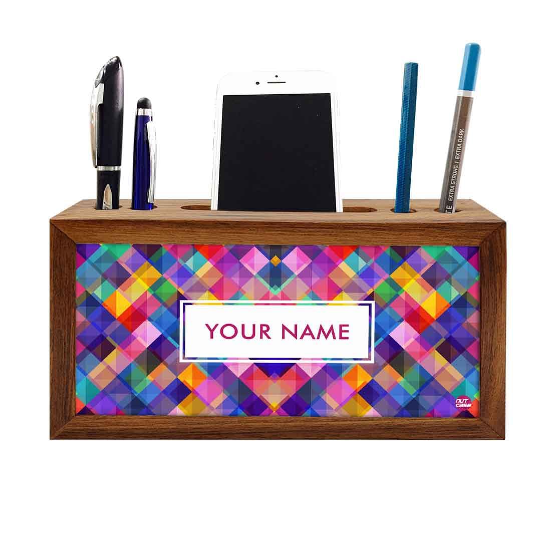 Customized Small Wooden desk organizer - Colorful Checkbox