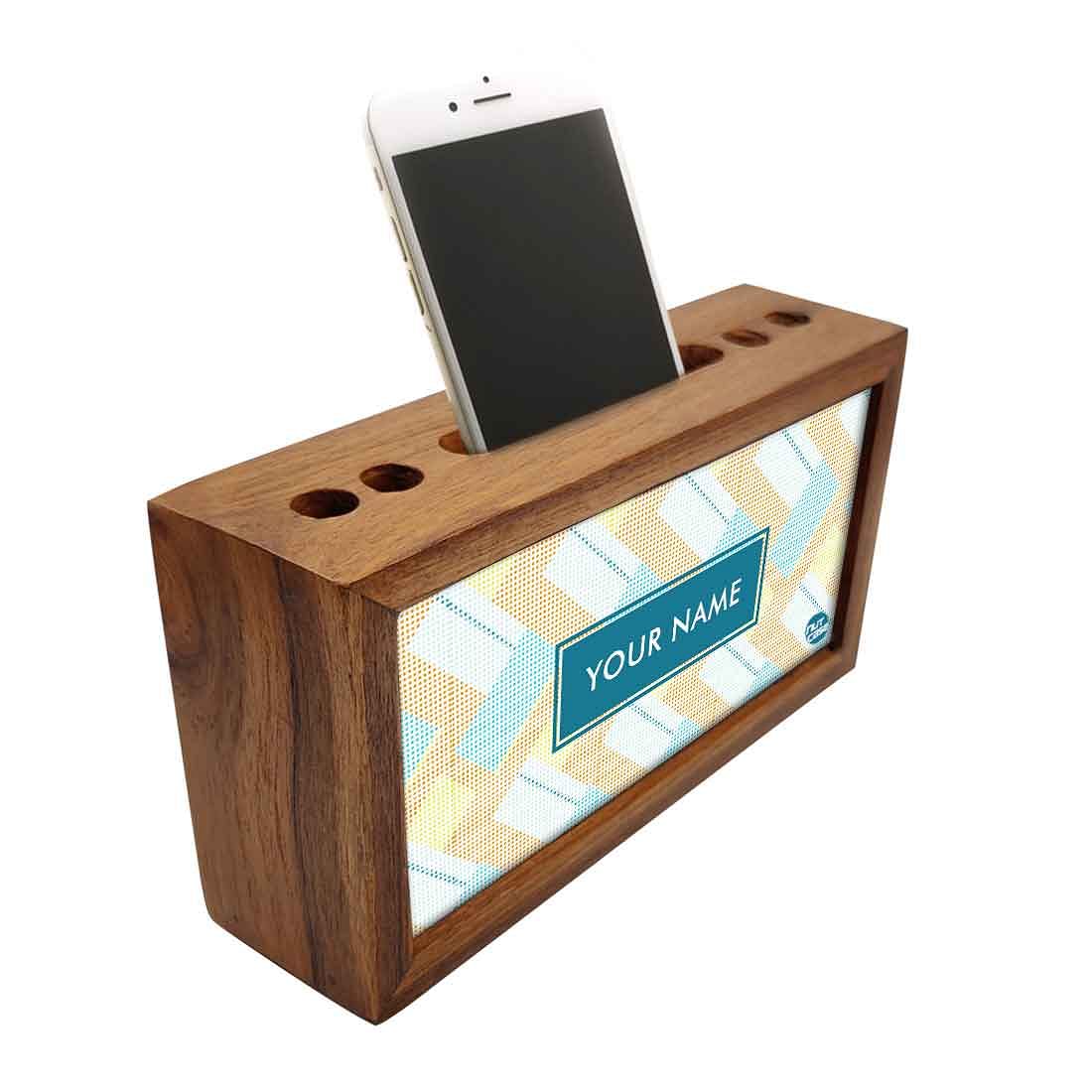 Customized personalized Wood desk organizer - Fabric - Image 2