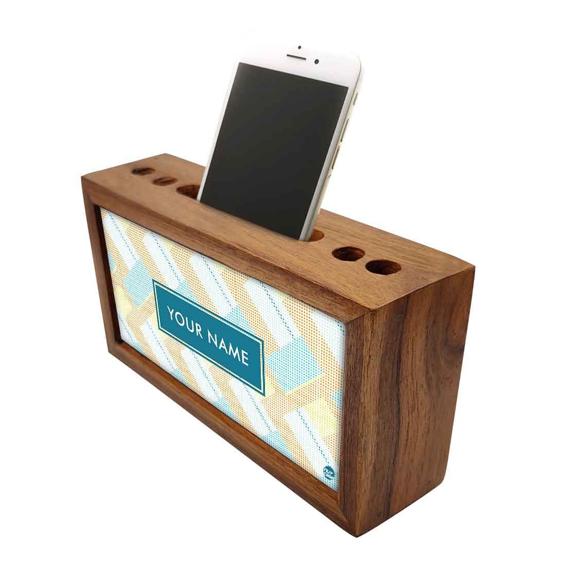 Customized personalized Wood desk organizer - Fabric - Image 3