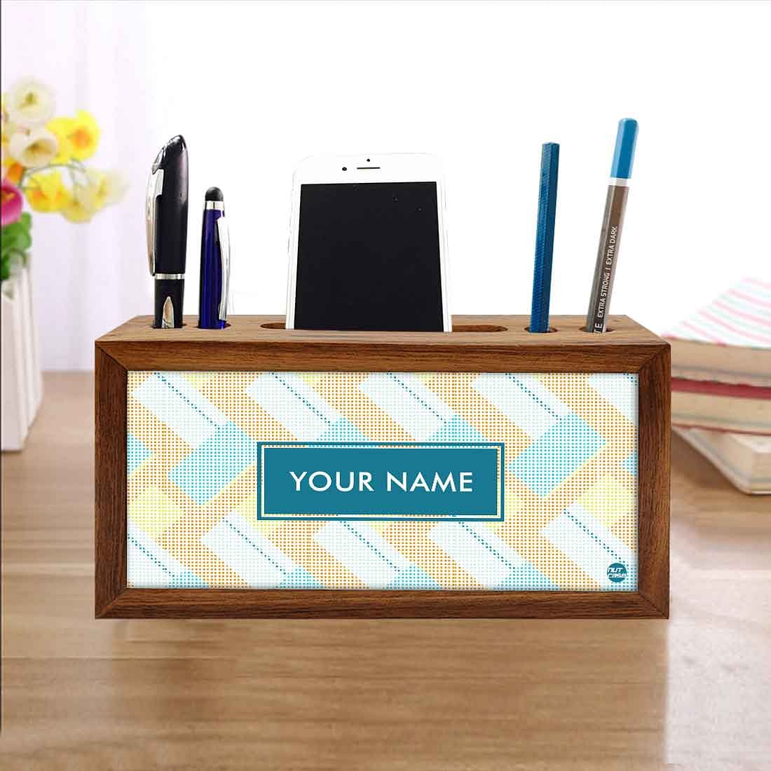 Customized personalized Wood desk organizer - Fabric - Image 4