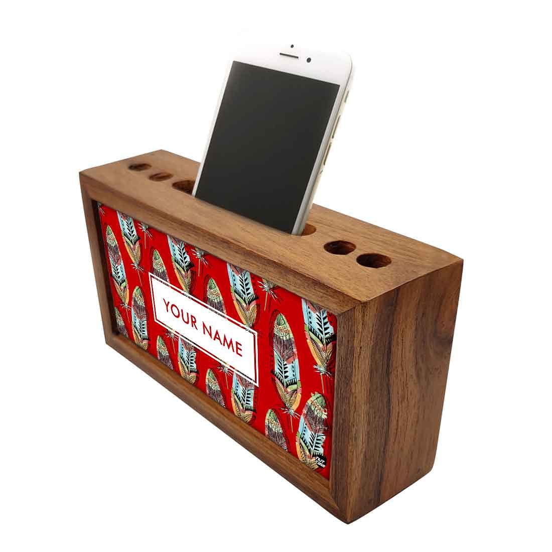 Custom personalised Wooden desk organiser - Blood Feathers - Image 3