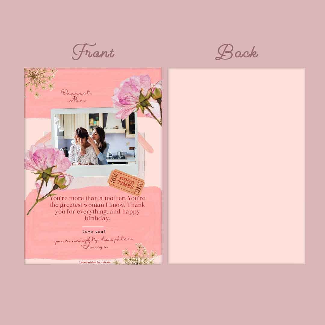 Custom Made Greeting Cards for Gift Mom - Dearest Mother 0007 - Image 3