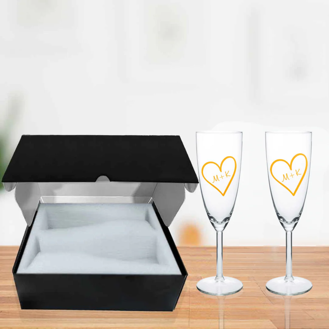 Personalised Champagne Glasses Flute Glass Set of 2  Anniversary Gift Idea  - Sweethearts - Image 11