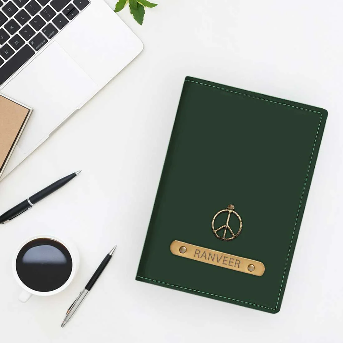 Personalised Travel Document Holder Passport Added Charm - Peace Sign - Image 20