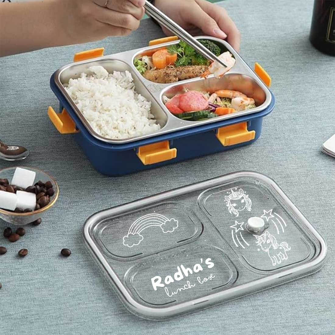 Personalised Childrens Lunch Box Stainless Steel Insulated Tiffin Box - Image 2