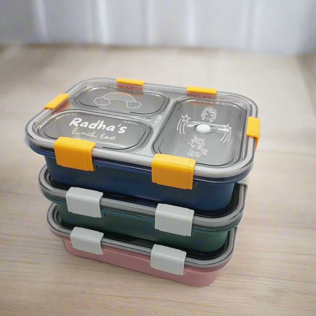 Personalised Childrens Lunch Box Stainless Steel Insulated Tiffin Box - Image 3