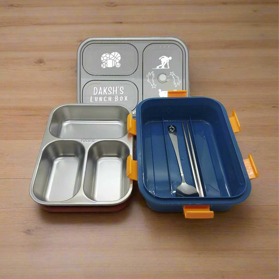 Personalised Childrens Lunch Box Stainless Steel Insulated Tiffin Box - Image 4