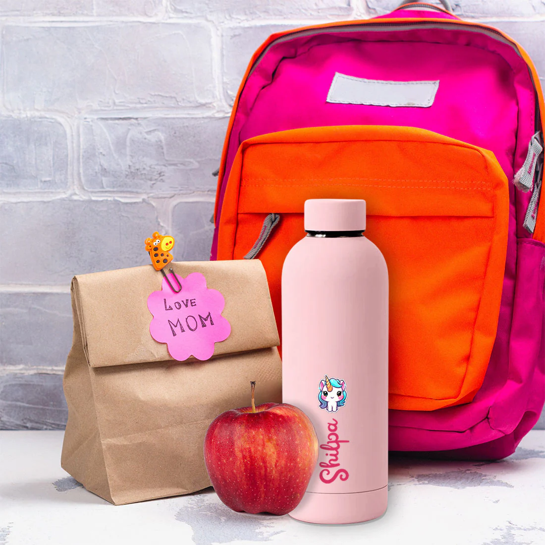 Personalised Childs Water Bottle with Name-Double Insulated Bottle with Unicorn for Travel, Shool, Home - BPA Free, Leakproof - - Image 10