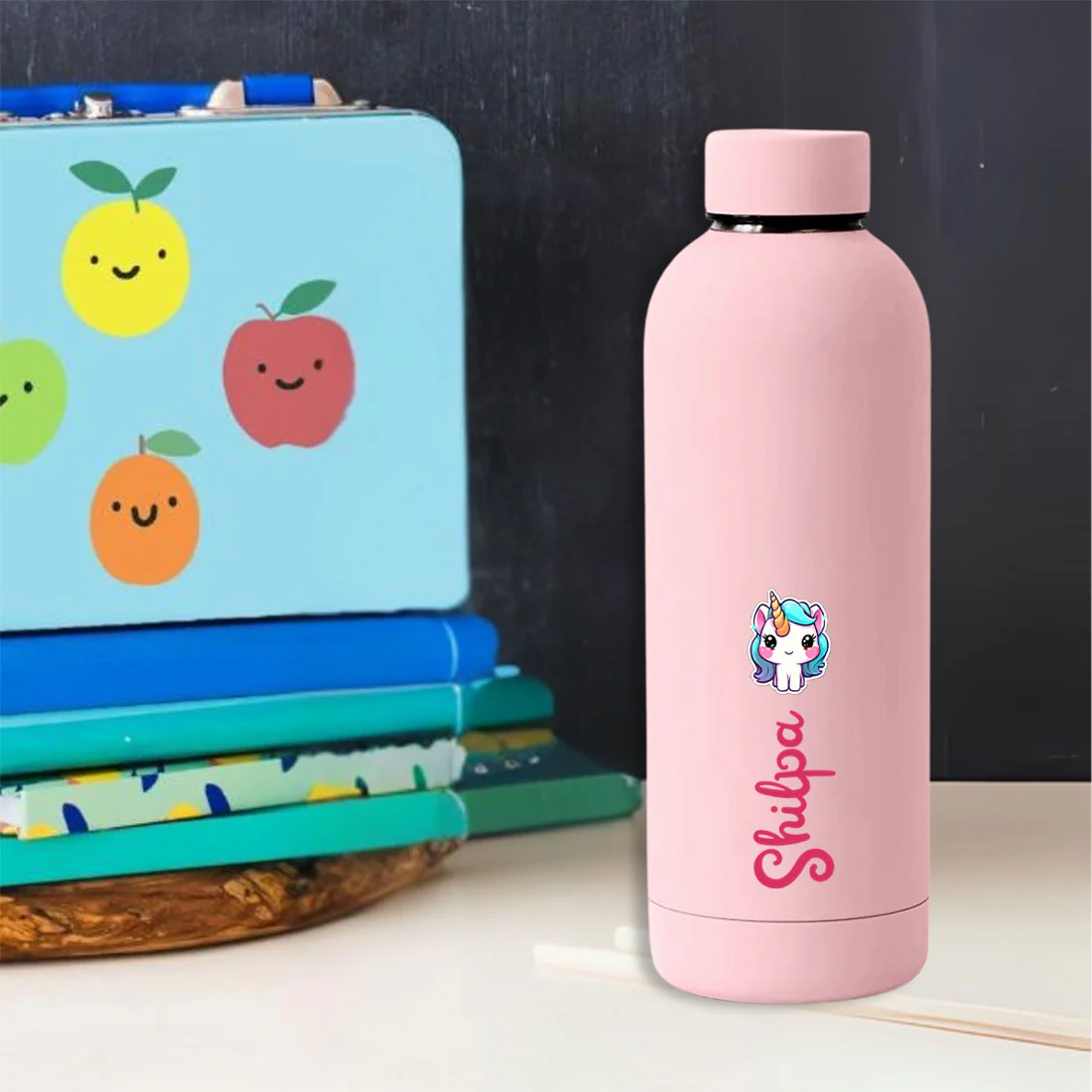 Personalised Childs Water Bottle with Name-Double Insulated Bottle with Unicorn for Travel, Shool, Home - BPA Free, Leakproof - - Image 3
