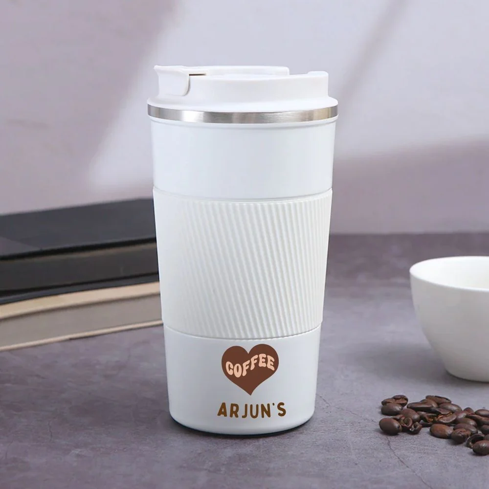 Personalised Coffee Tumbler for Coffee, Tea 500ml - Heart - Image 3