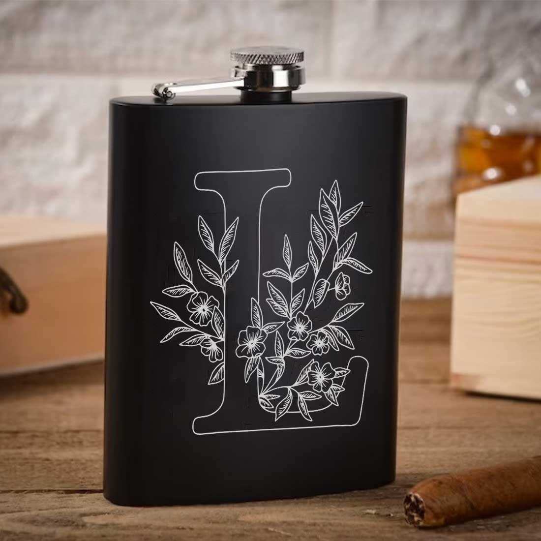 Custom Engraved Flask for Men With Funnel Anniversary Gift for Husband - Leaf - Image 3