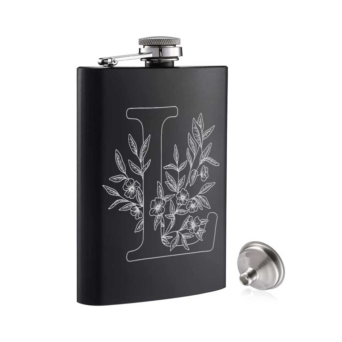 Custom Engraved Flask for Men With Funnel Anniversary Gift for Husband - Leaf - Image 5