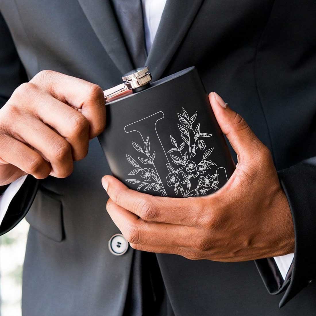 Custom Engraved Flask for Men With Funnel Anniversary Gift for Husband - Leaf - Image 8