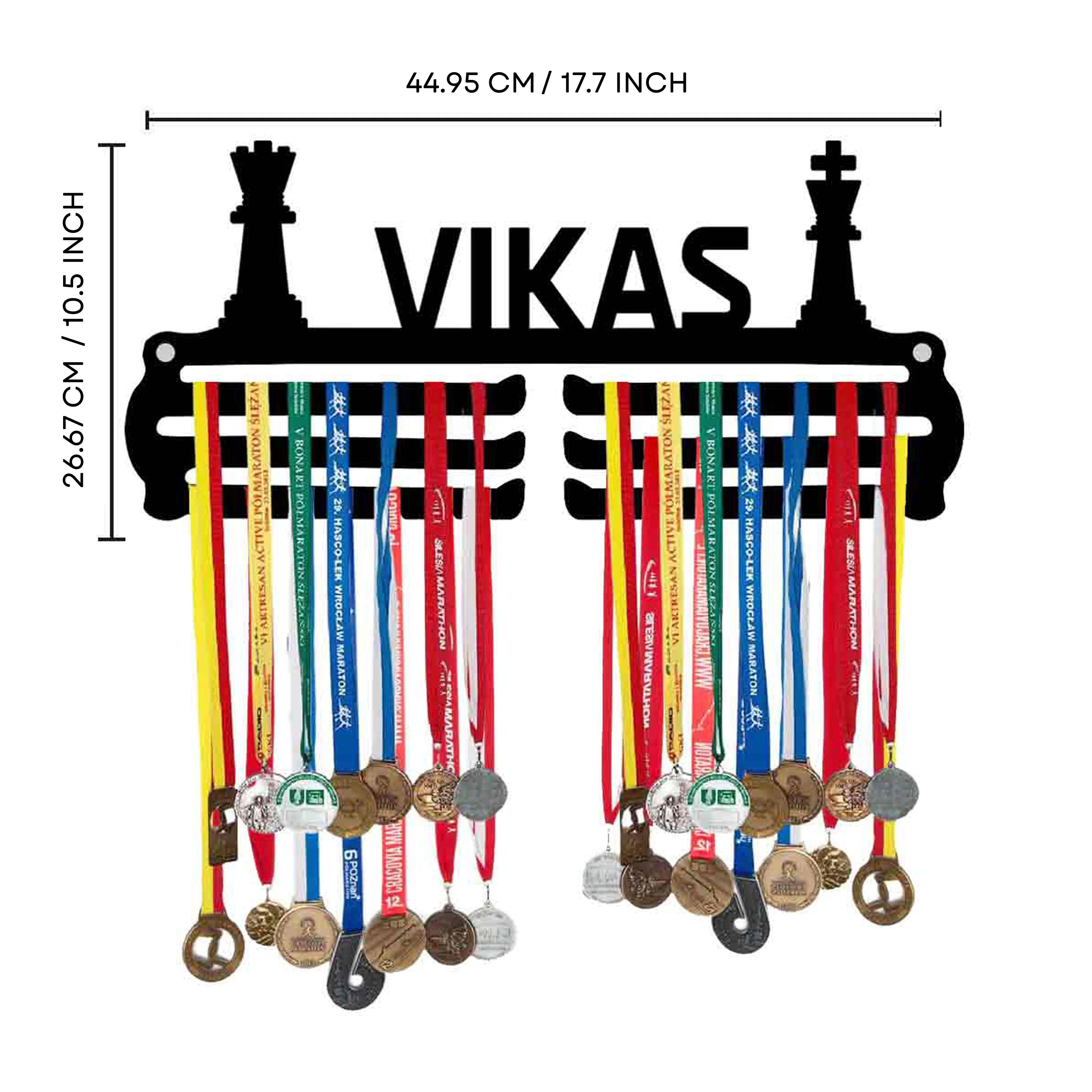 Personalized Wall-Mounted Medal Hanging Stand - Chess Medal Organizer - Image 4