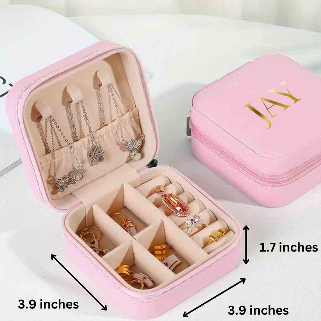 Personalised Organizer for Earrings Custom Jewellery Storage Case for Travel with zip - Image 10
