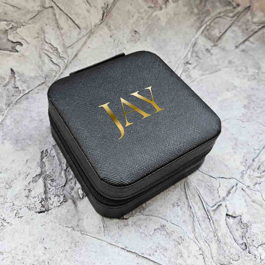 Personalised Organizer for Earrings Custom Jewellery Storage Case for Travel with zip - Image 4