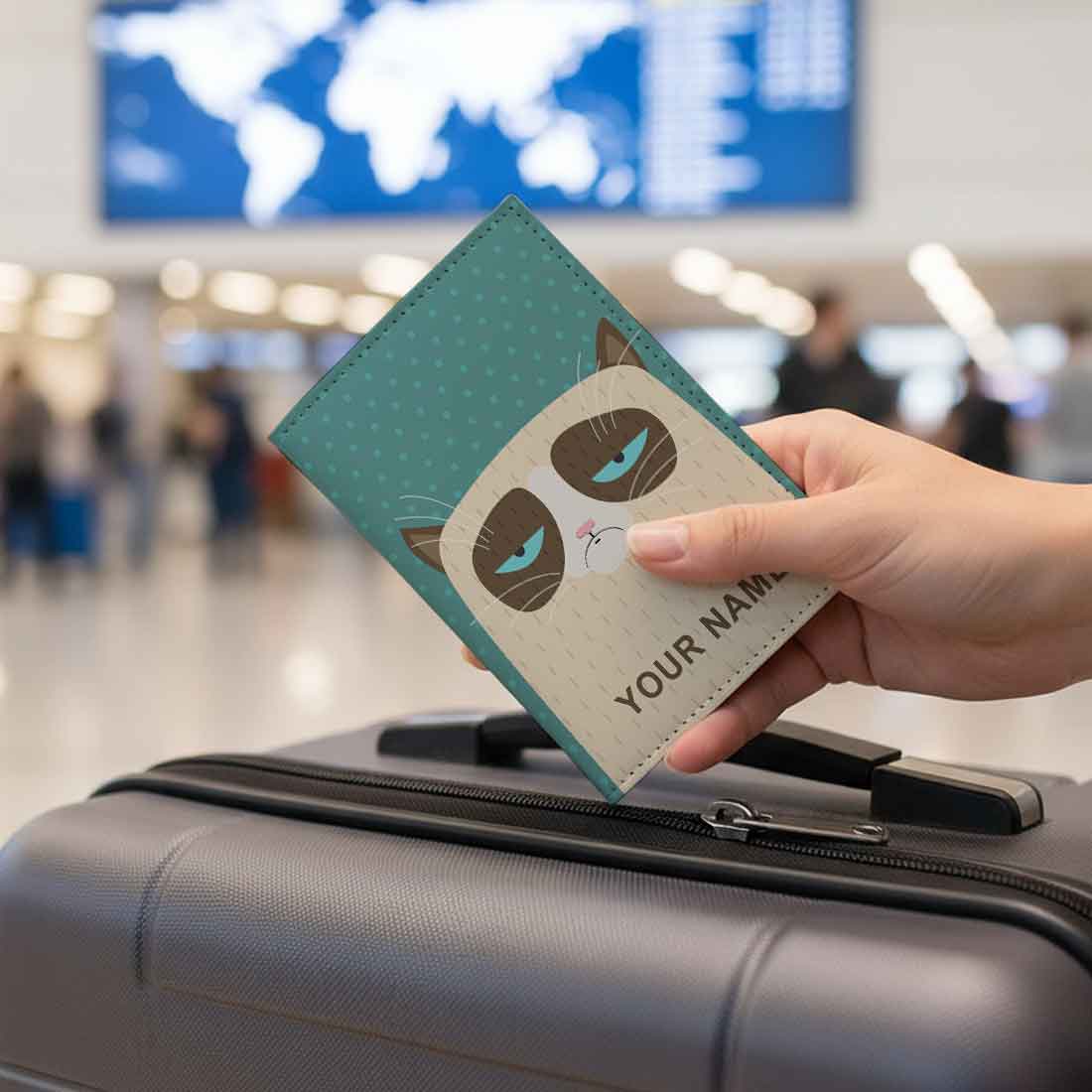 Cute Customized Passport Cover - Grumping Cat - Image 3