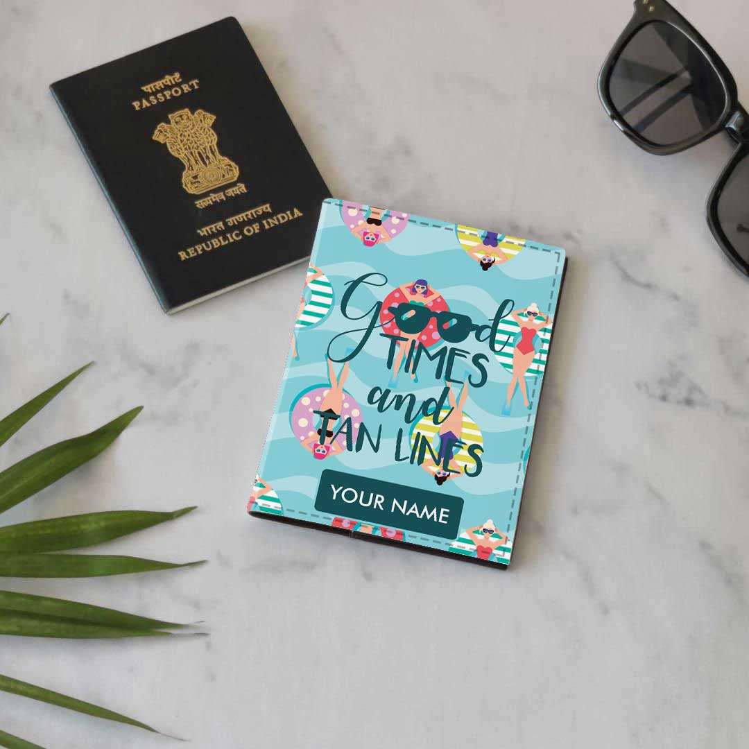 Classy Personalized Cute Passport Cover - Good Times And Tan Lines - Image 5