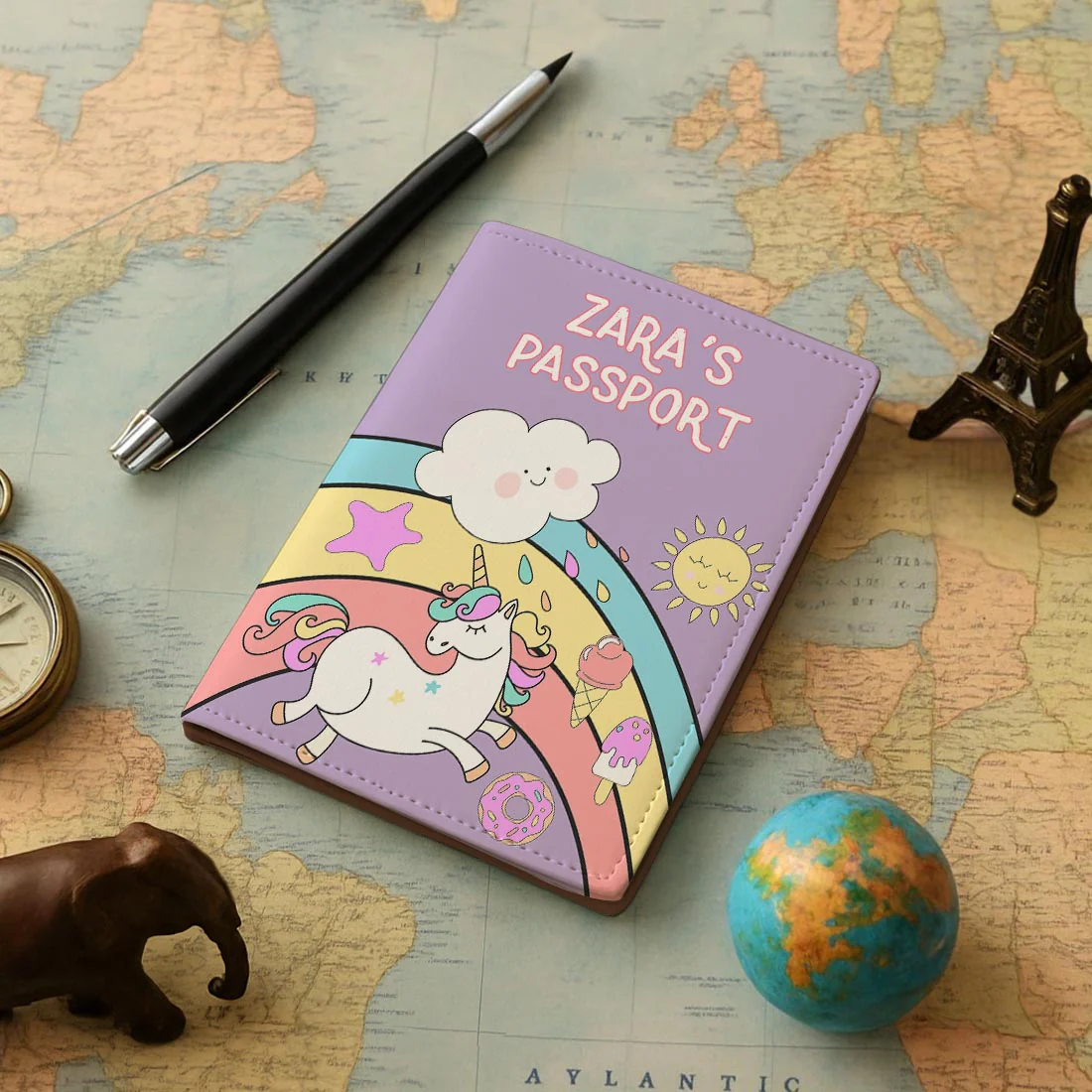 Nice Passport Cover for Gift - Unicorn Rainbows Sunshine - Image 6