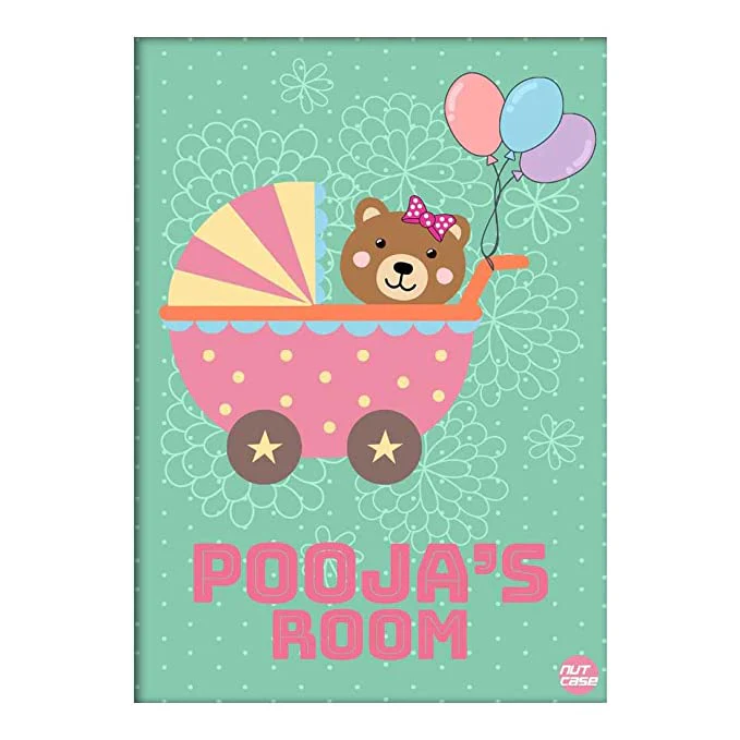 Custom Sticker Printing Poster for Wall Decor With Name - Bear and Ballon