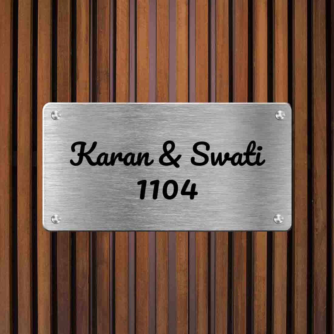 Personalised Stainless Steel Nameplate for Home Entrance Outdoor