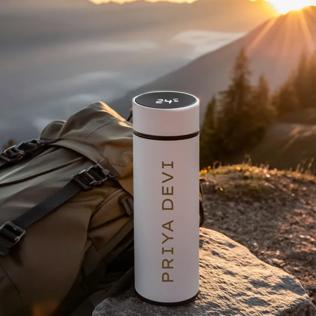 Personalised Thermal Flask Hot & Cold With Temperature Display - Add Name - Image 2