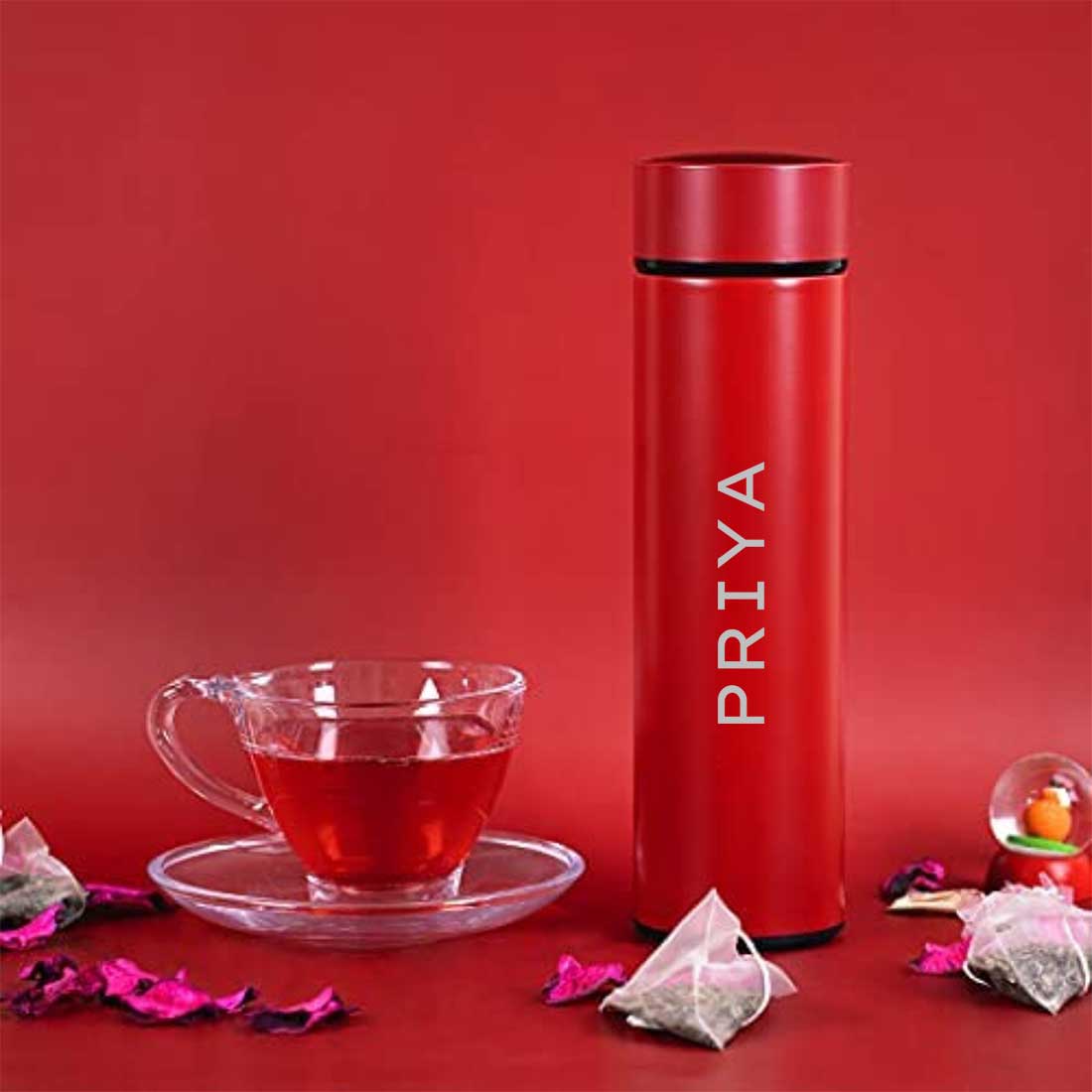 Personalised Thermal Flask Hot & Cold With Temperature Display - Add Name - Image 3