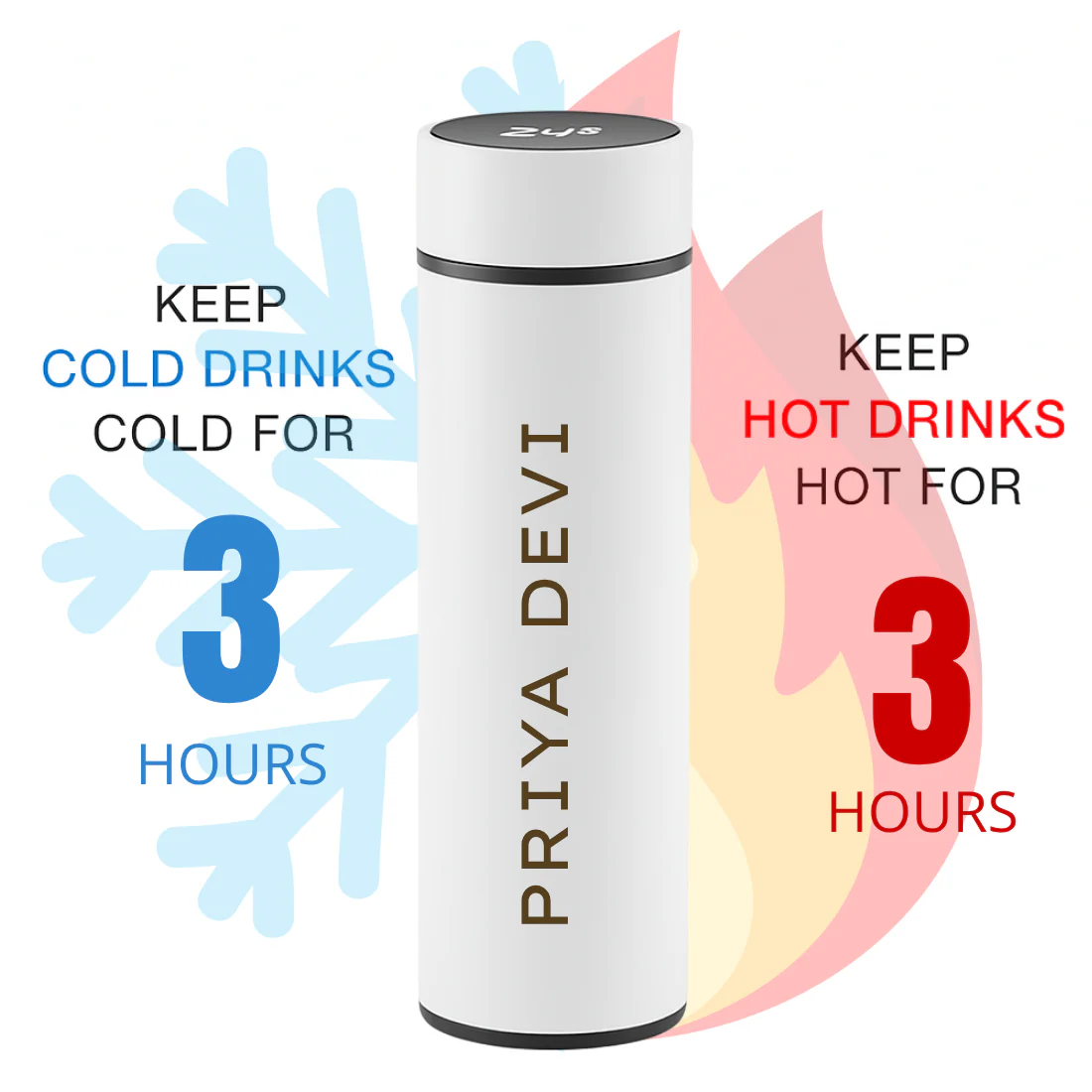 Personalised Thermal Flask Hot & Cold With Temperature Display - Add Name - Image 8