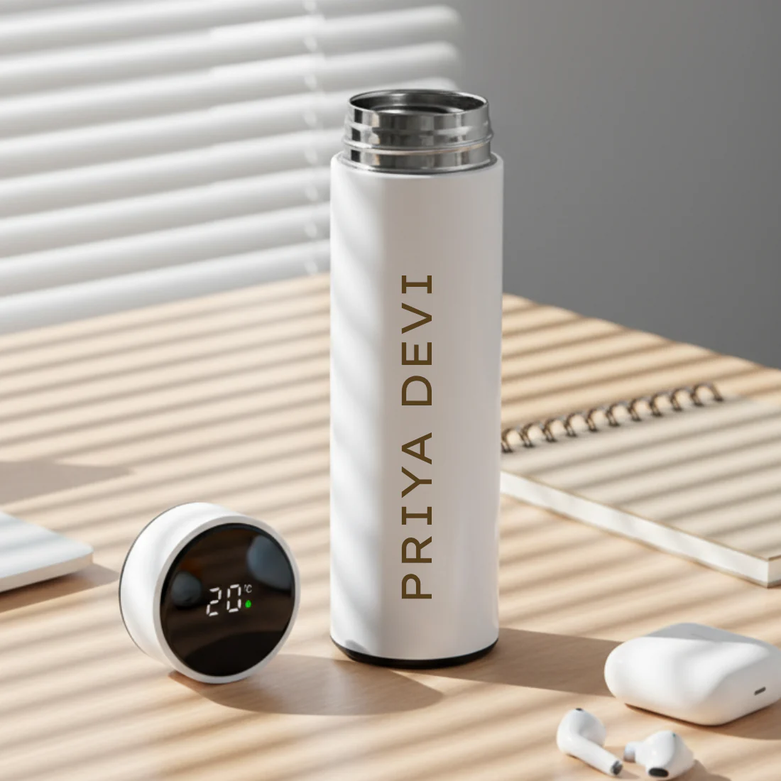 Personalised Thermal Flask Hot & Cold With Temperature Display - Add Name - Image 9