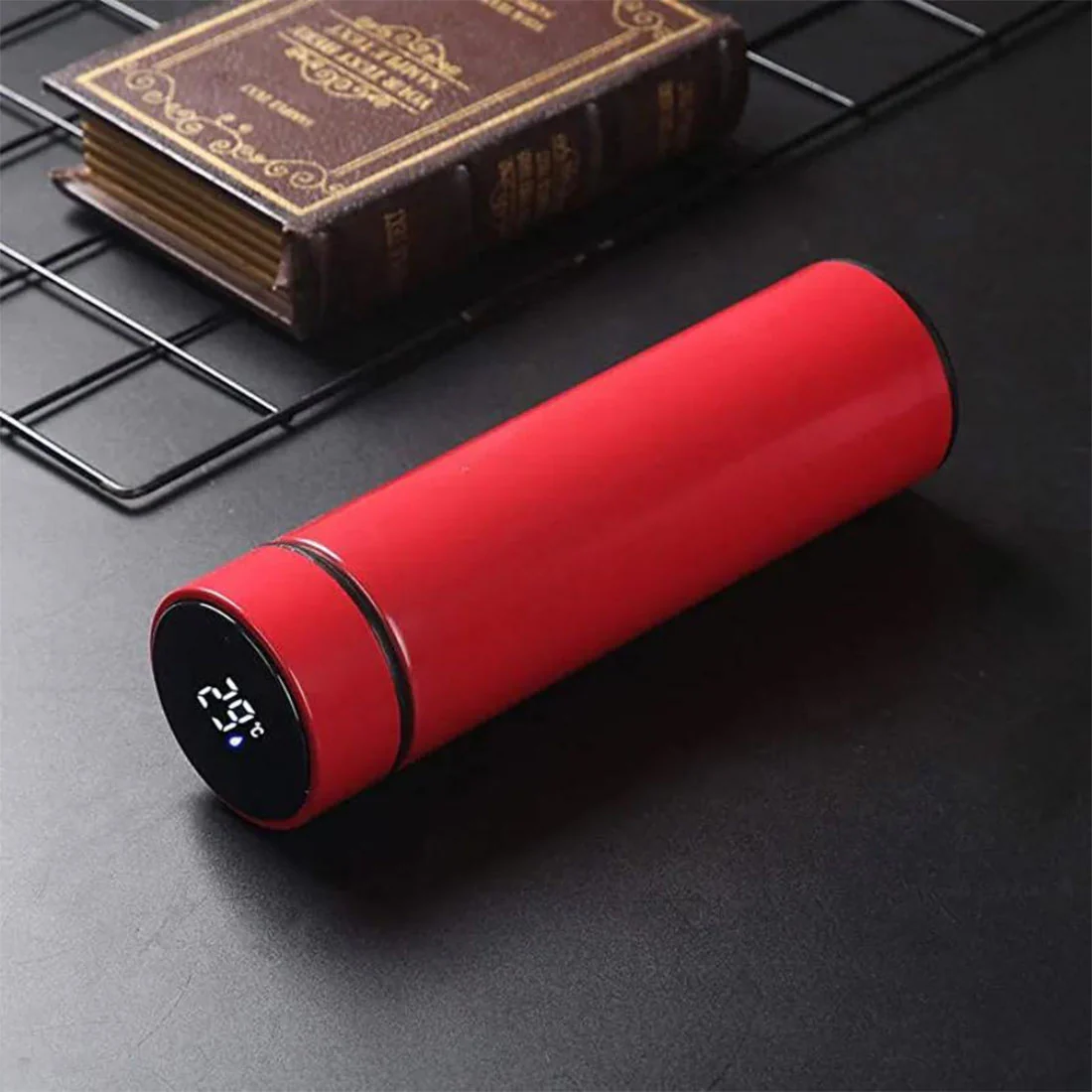 Personalised Thermos Flask for Tea Coffee with Temperature Display- Red - Image 6