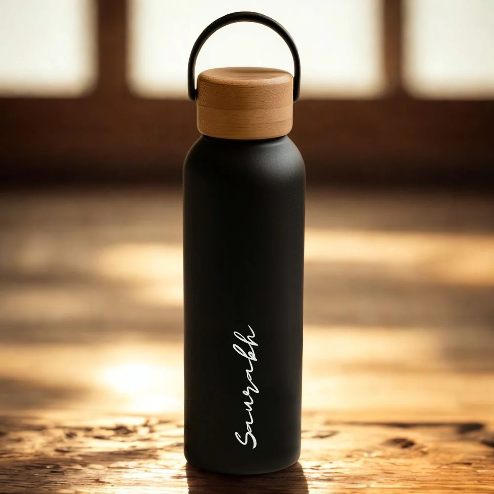 Personalized 500ml Insulated Water Bottle with Bamboo Lid – Eco-Friendly Stainless Steel, Leak-Proof - Image 6