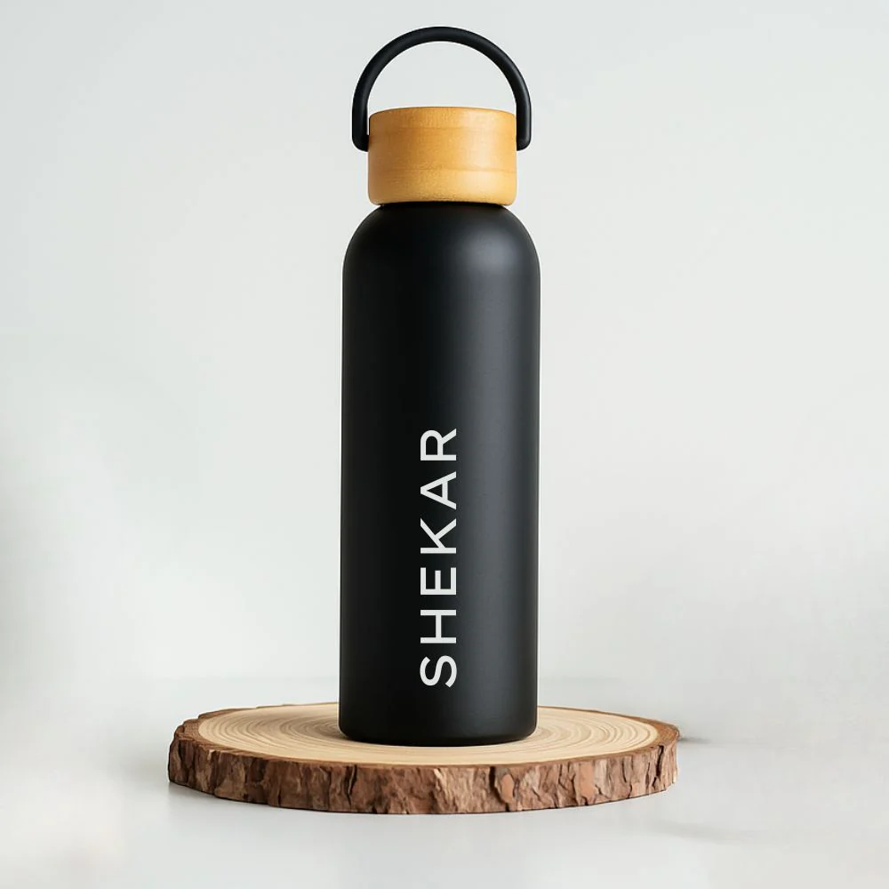 Personalized 500ml Insulated Water Bottle with Bamboo Lid – Eco-Friendly Stainless Steel, Leak-Proof - Image 7