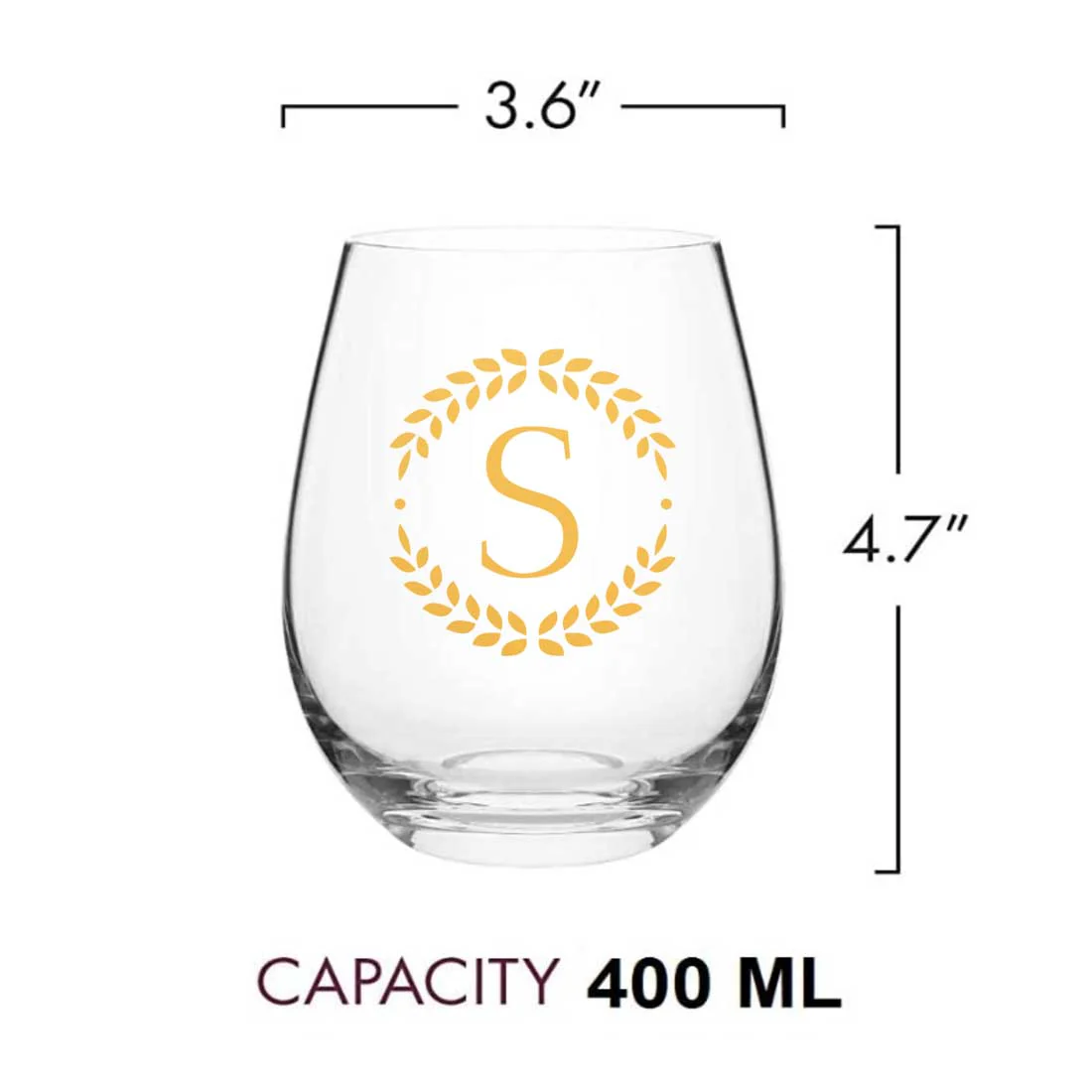 Personalized Bar Glasses Stemless Wine Glass With Name  - Monogram - Image 7