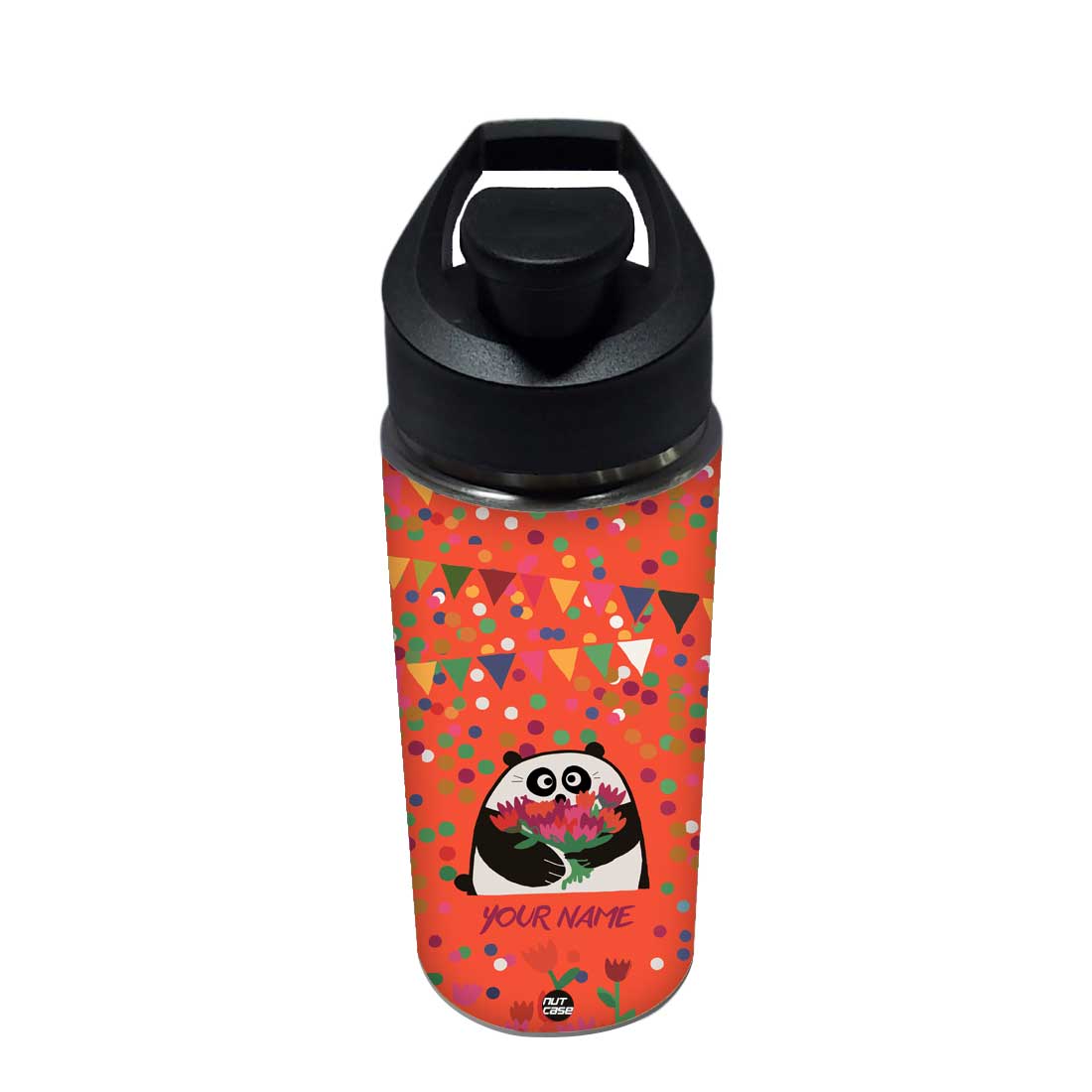 Personalized Bottle With Name - Floral and Panda - Image 3