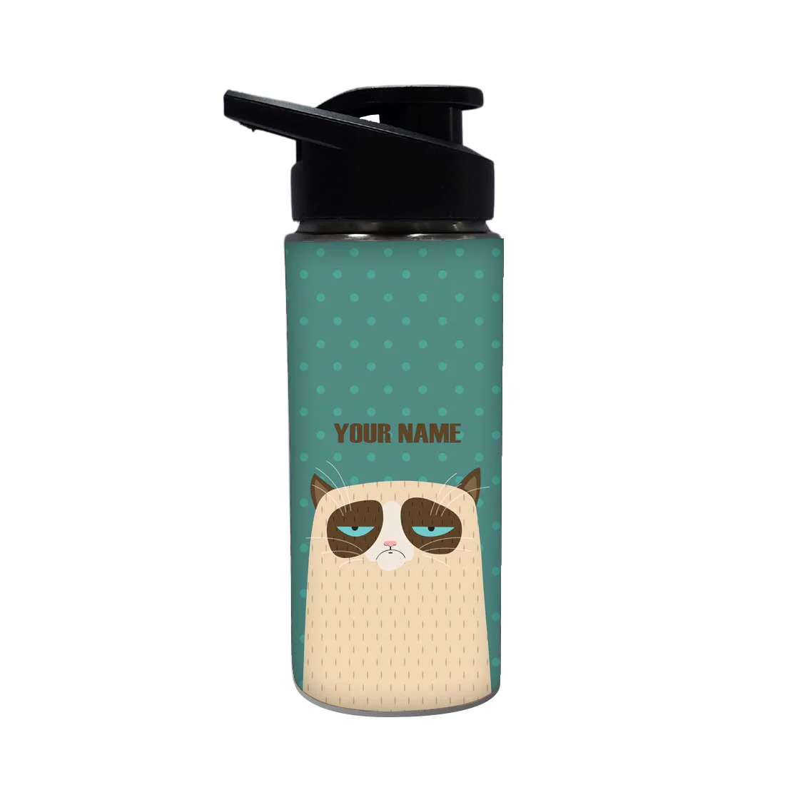 Personalized Water Bottle With Name - Lazy Cat - Image 2