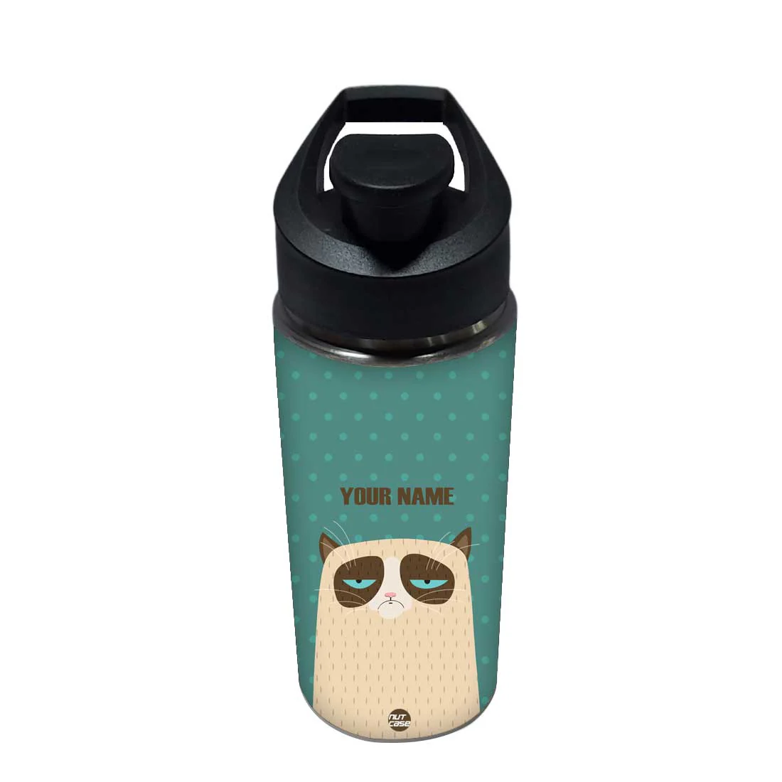 Personalized Water Bottle With Name - Lazy Cat - Image 3