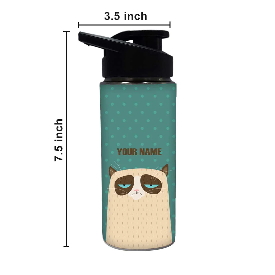 Personalized Water Bottle With Name - Lazy Cat - Image 4