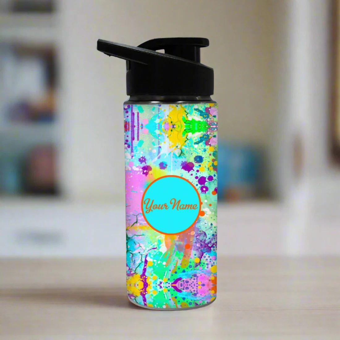 Personalized Bottle With Name - Multicolor Watercolor - Image 2