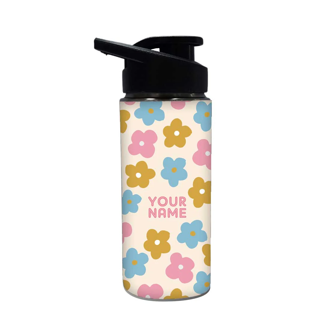 Personalised Name Bottle Sipper Bottles For Kids-Floral - Image 2