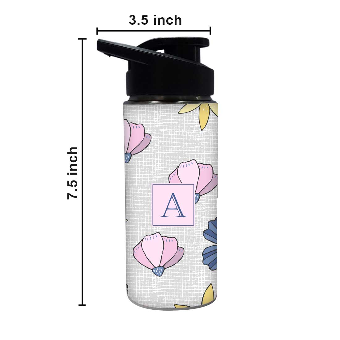 Customised Sipper Bottle With Name - Beautiful Flower - Image 4