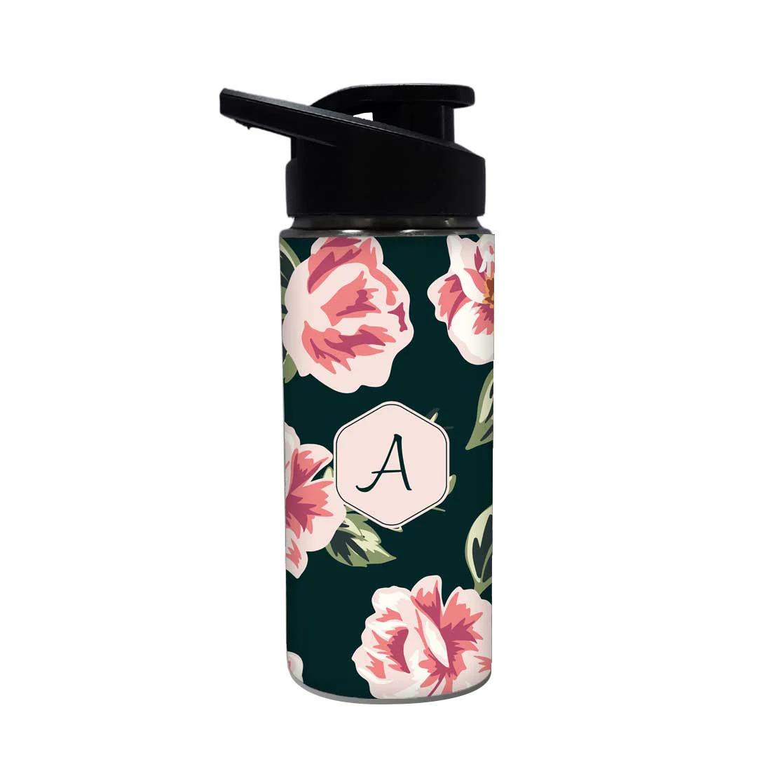Customized  Sipper Bottle With Name - Flower - Image 2